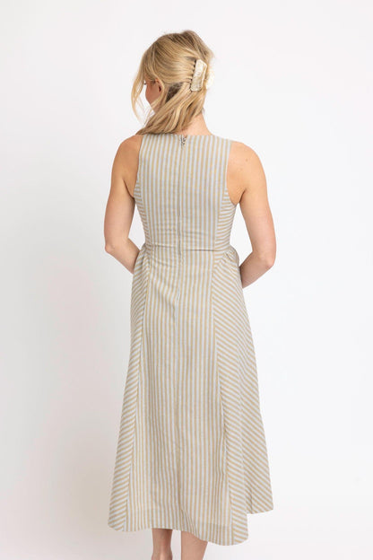 Linen Stripe Maxi Dress
